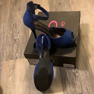 Cobalt Blue Suede BeBe heels